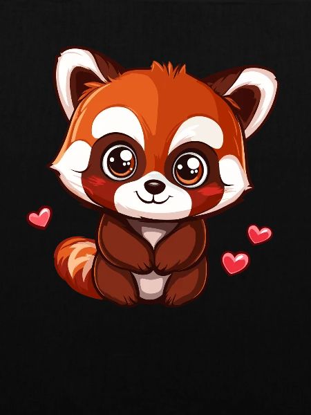Süßer Roter Panda mit Herzen