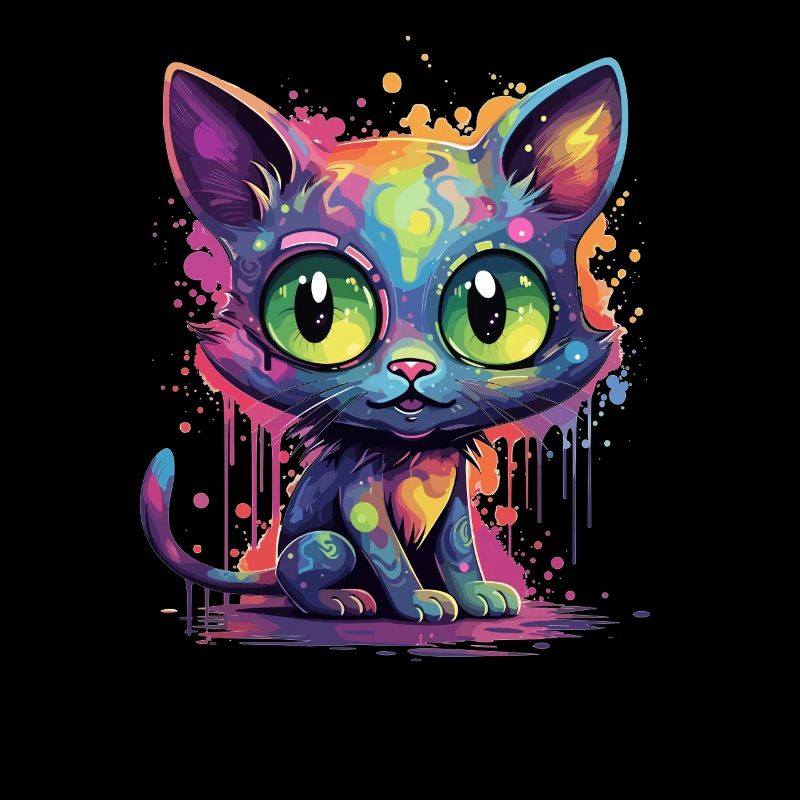 Chat néon coloré