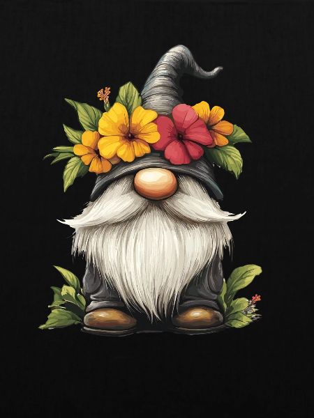 Gnom mit Blumenhut