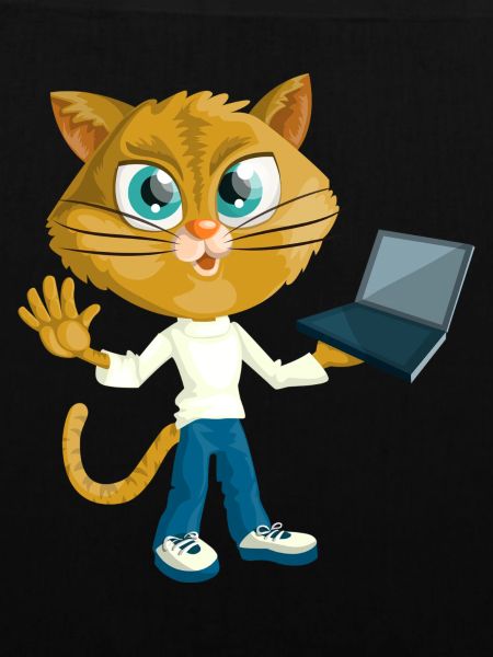 Katze mit LapTop