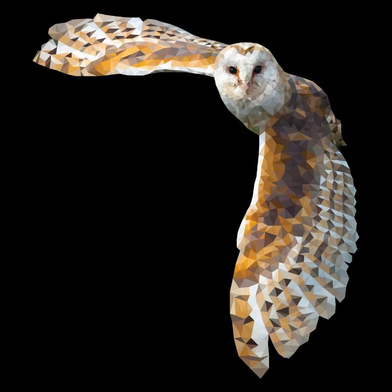 owl barn owl low poly redheaded