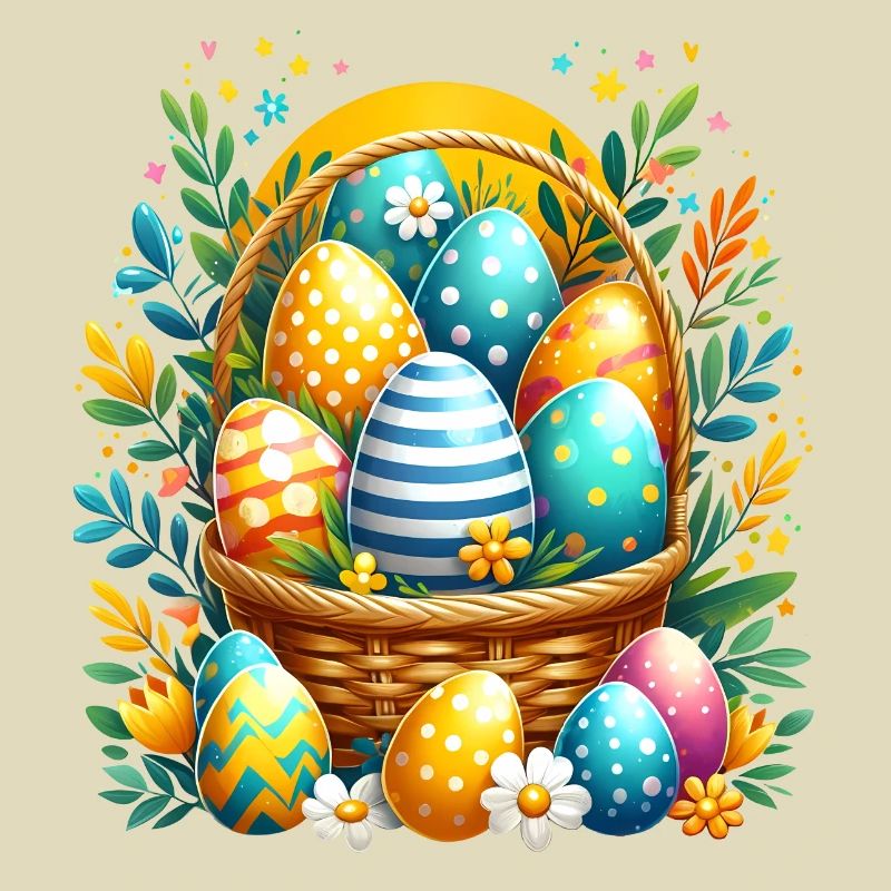 Egg basket - Beautiful Easter eggs