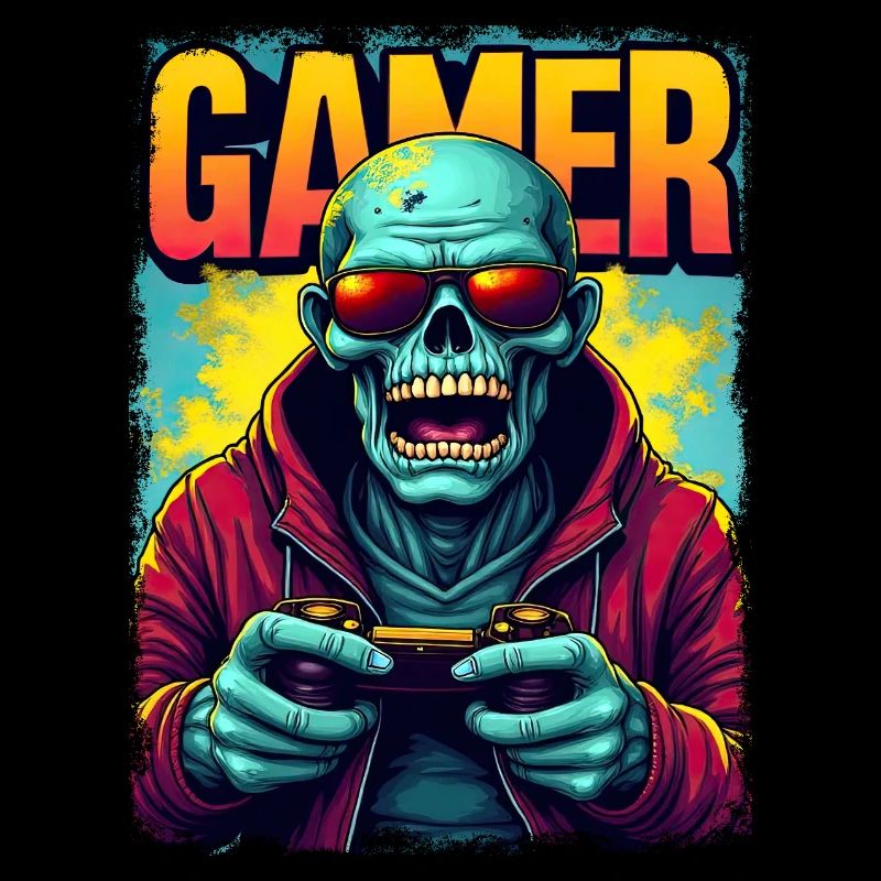 Zocker-Zombie mit Controller