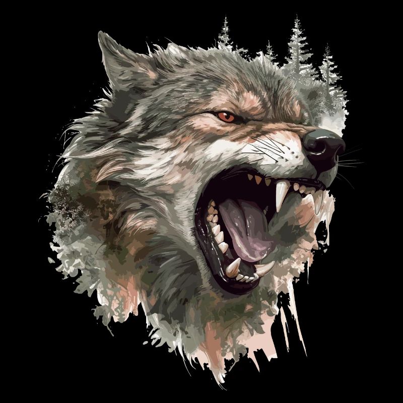 Wolf Wolf Head Scratch Marks Claws Wild Forest Hunter