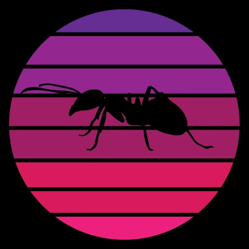 Ant - silhouette, circle, evening sun
