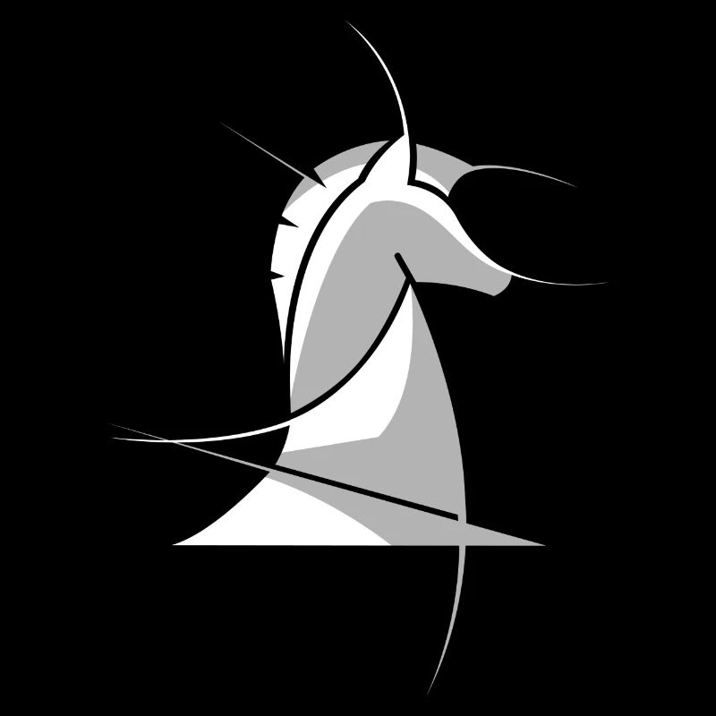 Schachpferd abstrakt – Minimal Chess Design