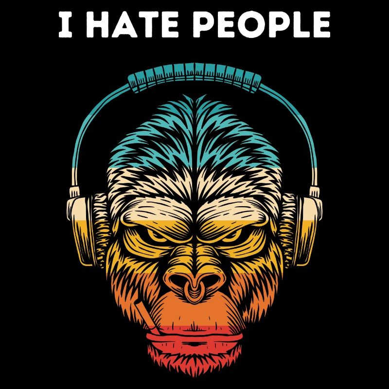 Gorilla Kopfhörer Regenbogen