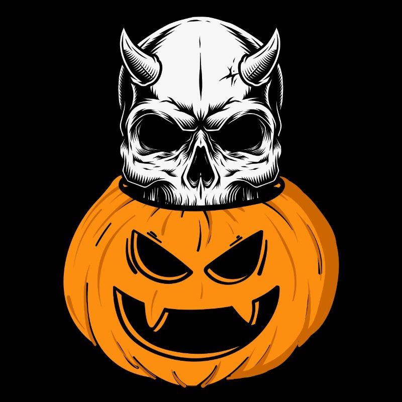 Creepy Jack-o'-Lantern design with skull