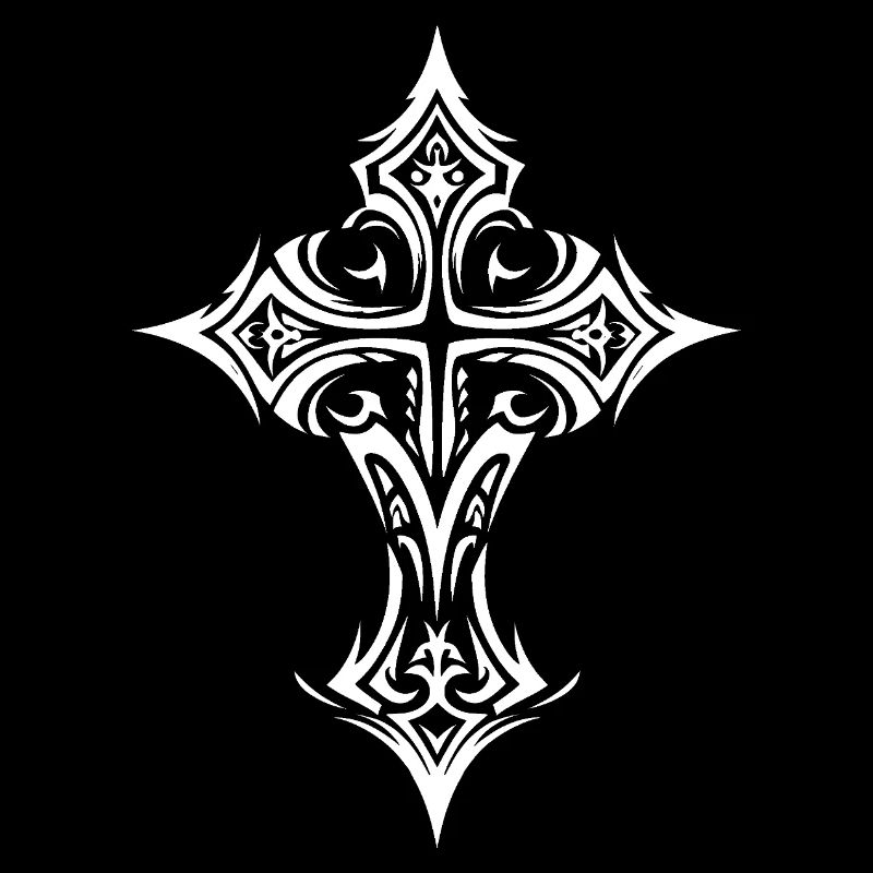 Filigrane de croix orné