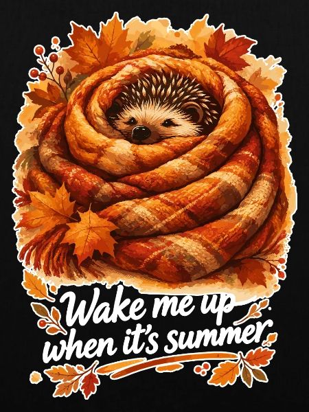 Niedlicher Igel im Winterschlaf Decken Spruch