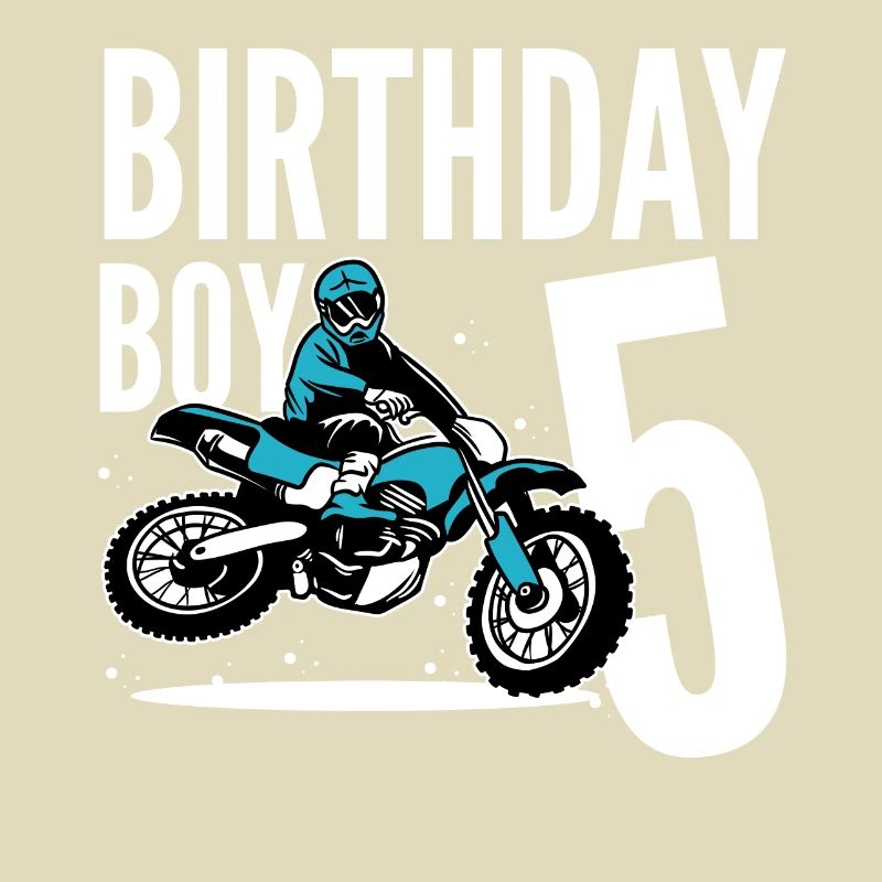 Ich werde 5 Kindergeburtstag Junge Biker Motorrad
