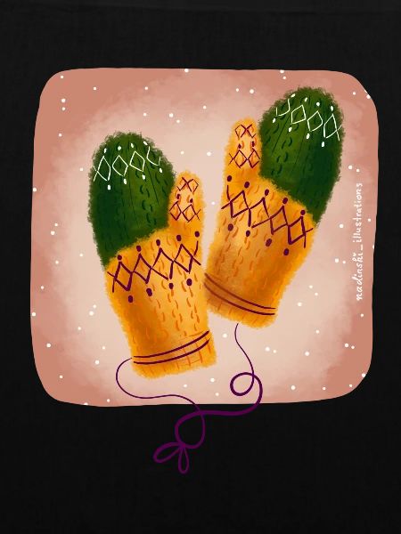 gestrickte Handschuhe