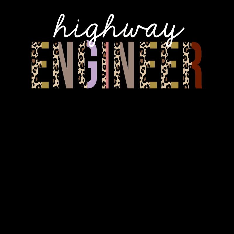 Highway Engineer Leopard Print Funny Gift