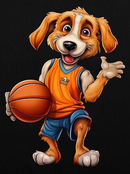 Dog basketball player