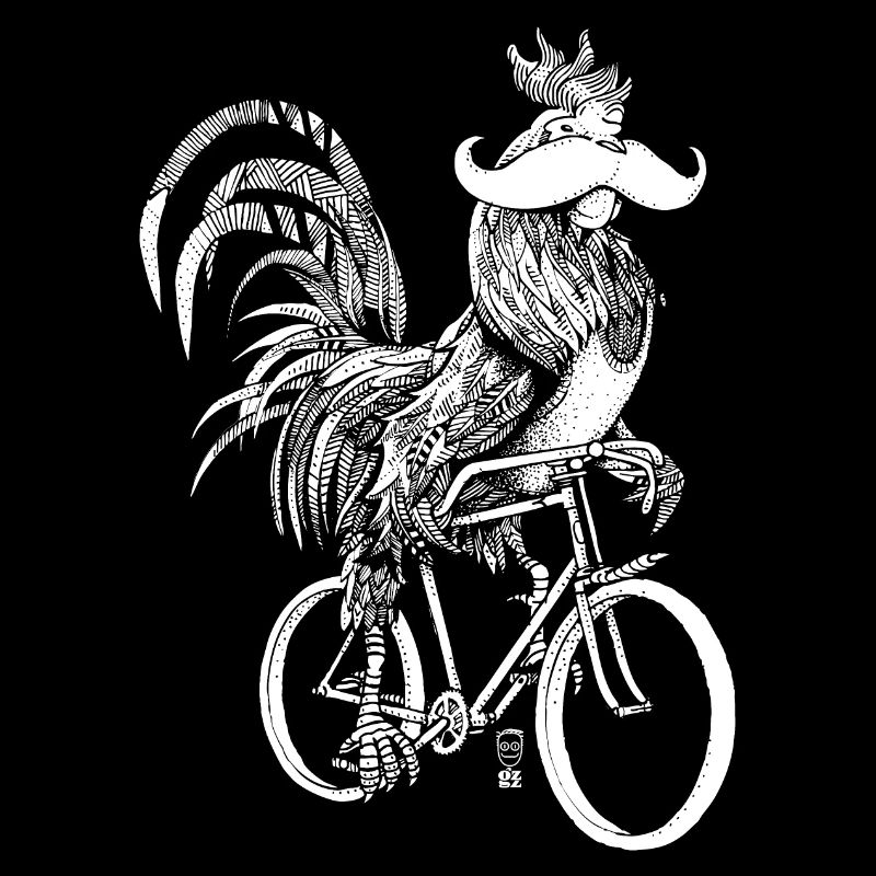 Rooster & Bicycles - weiße Version