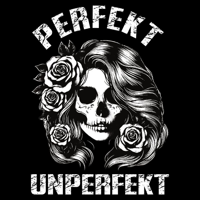 Perfekt Unperfekt Skull Roses Gothic Design