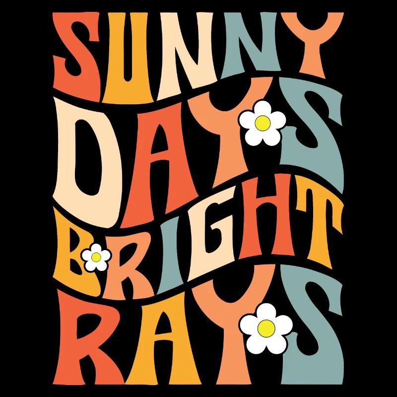 Sunny Days Bright Rays 70s Style Typography