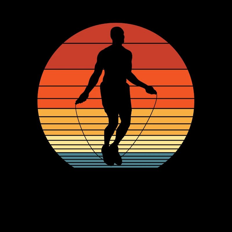 Retro Silhouette Springseil Mann Springseil
