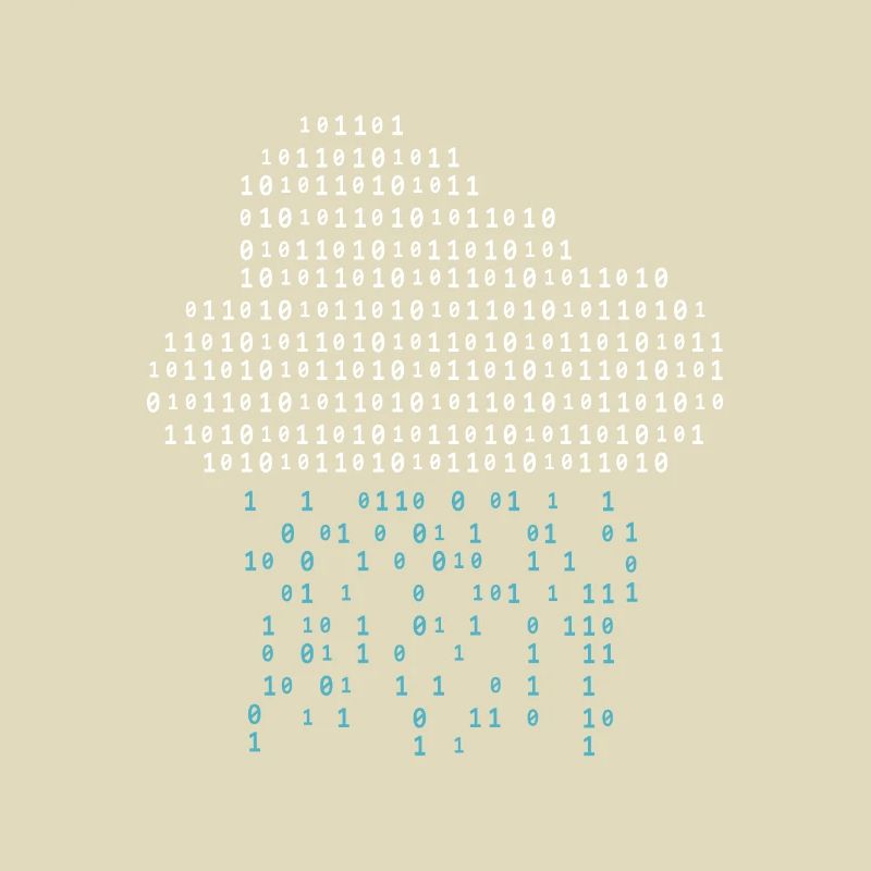 Programmeur de jeu binaire Cloud Rain Nerd Gamer