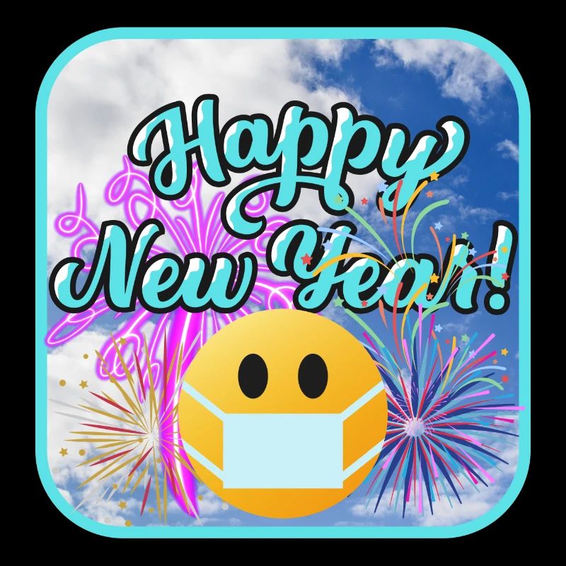 Bonne année, thème coloré.