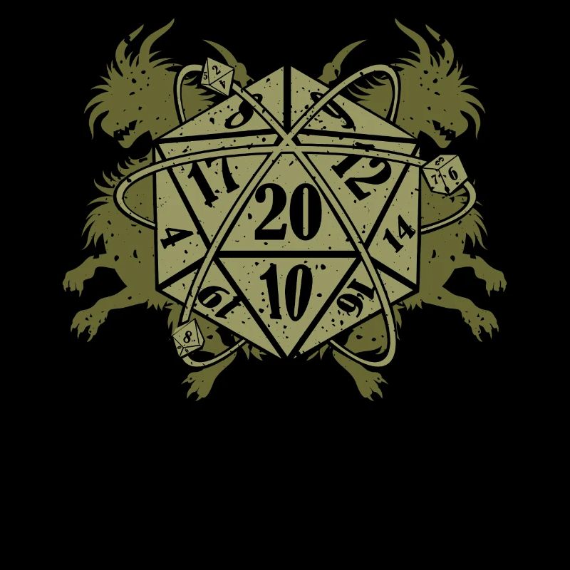 Retro vintage D20 dice tabletop RPG RPG