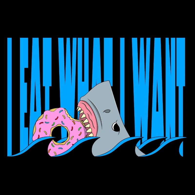 Je mange ce que je veux | Requin mangeant un beignet