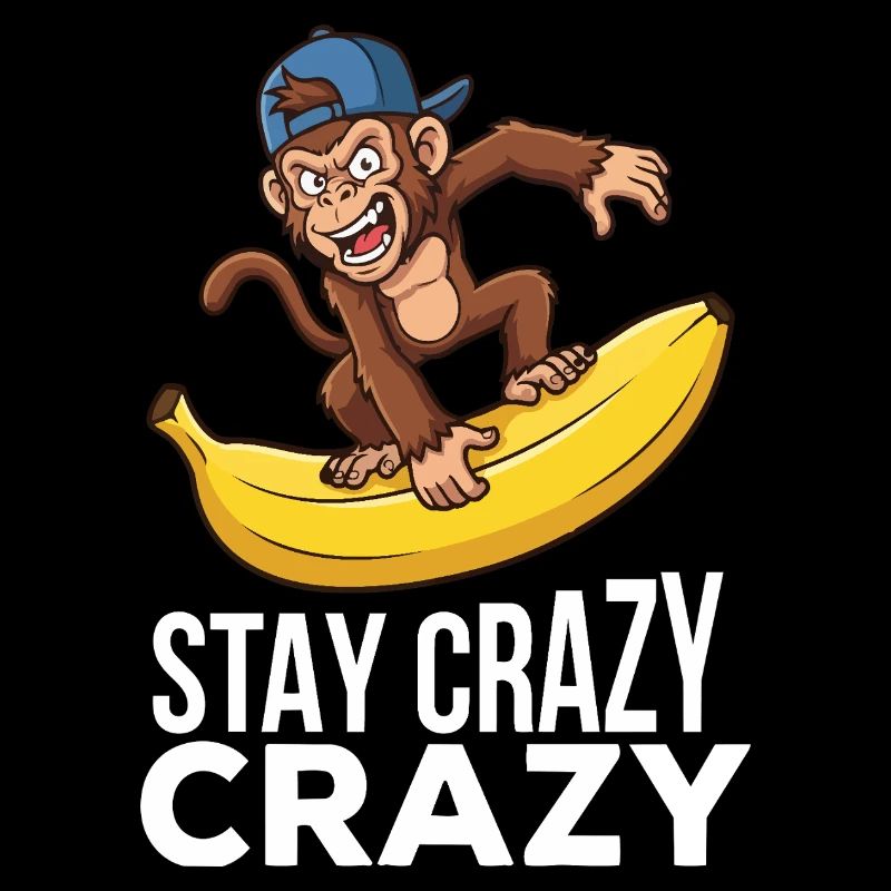 Crazy Monkey on Banana Graphic Tee