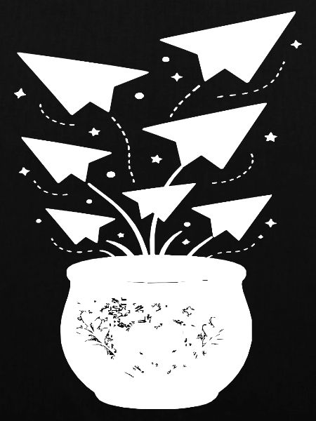 Papierflieger Gartenzauber