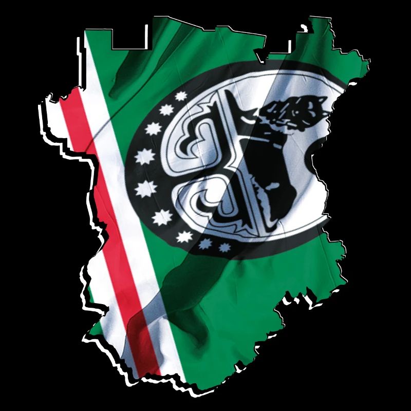 (RU) Chechnya: Flag on its own map