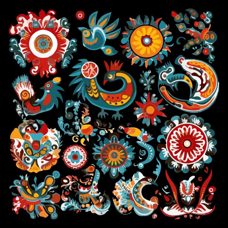 Fleurs et oiseaux