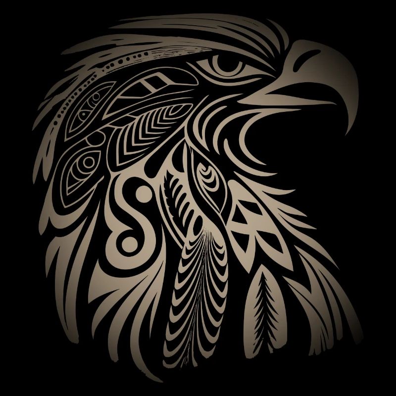 Eagle Eagle Head Feathers Tribal Tattoo Style Bird