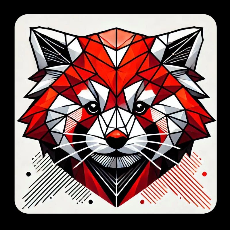 Geometric Red Panda Polygon