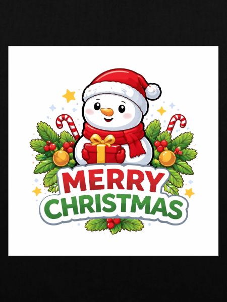 Schneemann mit Geschenk Weihnachtsspaß