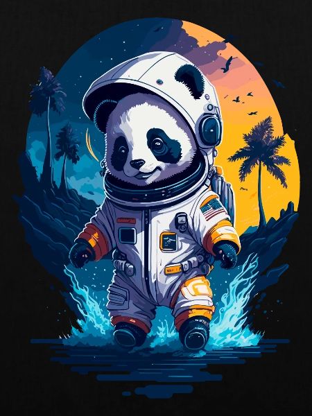 Niedlicher Panda-Astronaut