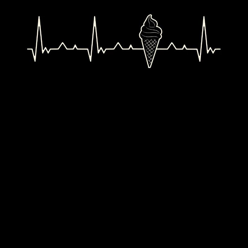 Cucurucho de helado. Corazón. Amor. Ekg.