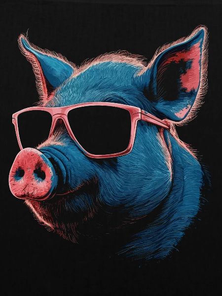 Kühle Schweinerbrille