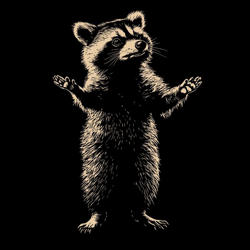 Waschbär monochrom