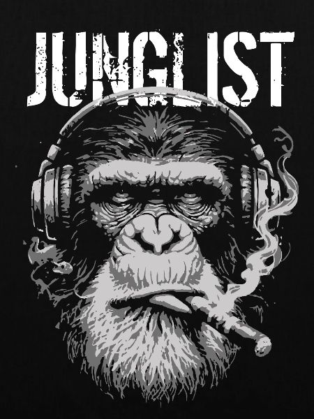 Junglist-Affe mit Kopfhörern
