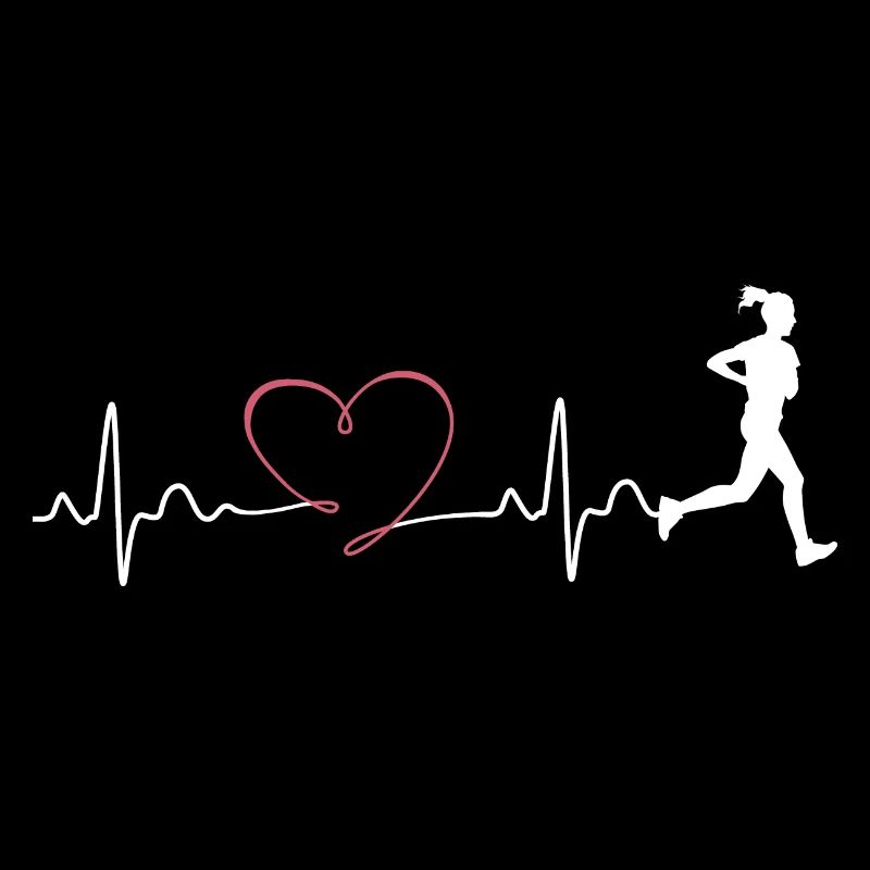 Läuferin Joggen Joggerin Pulsfrequenz Geschenk