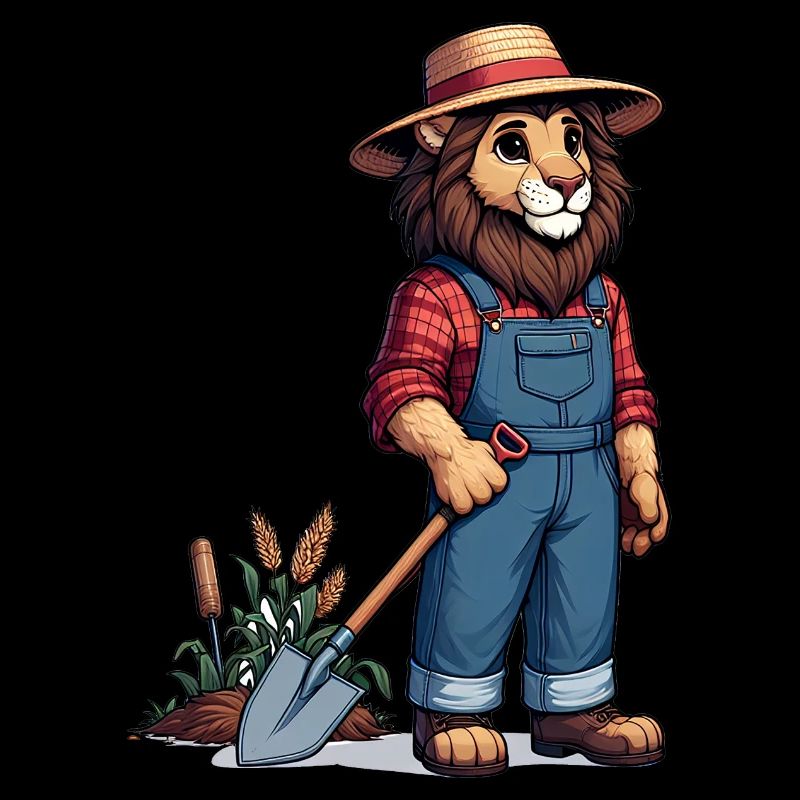 Cute Lion Farmer