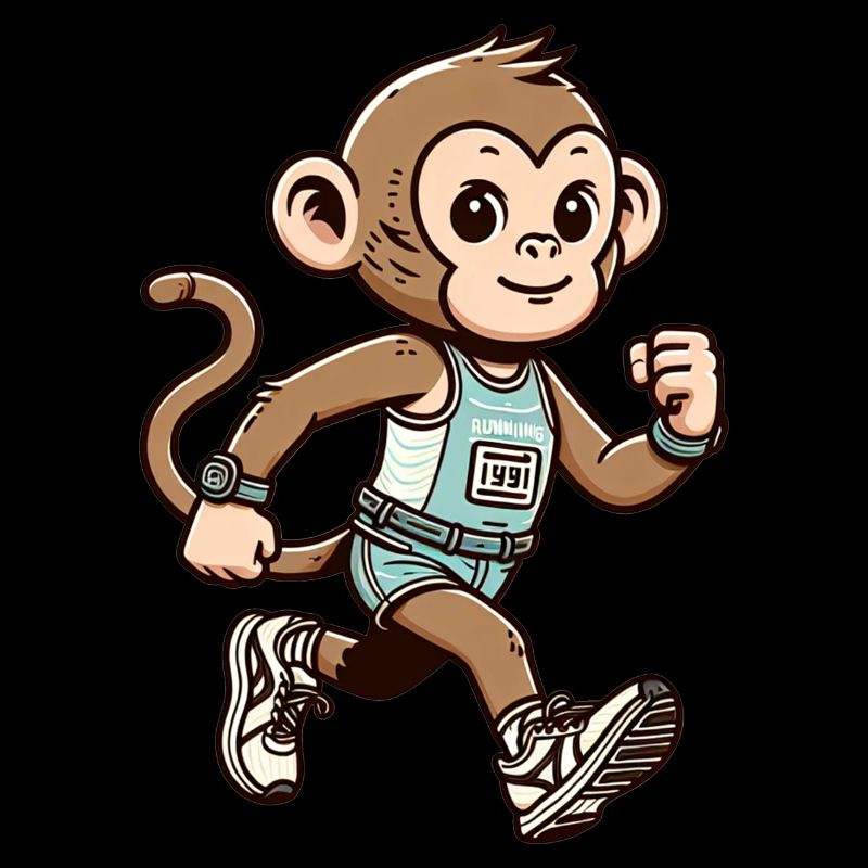 Cute Marathon Runner Monkey