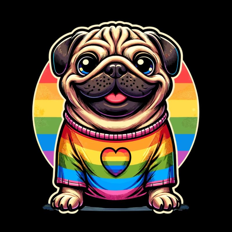 Mops der Vielfalt und Liebe