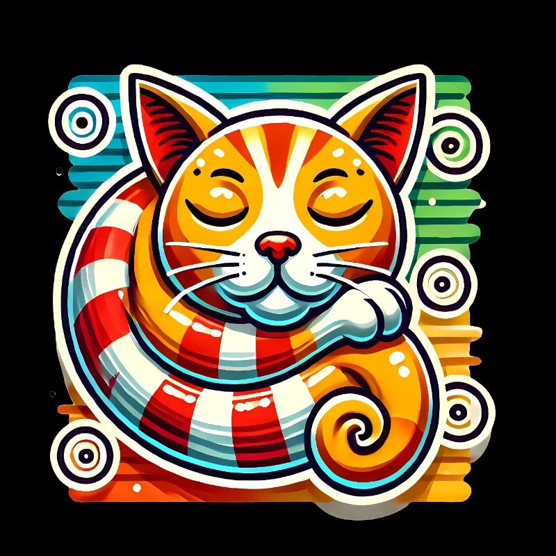 Conception d'autocollant PopArt de chat endormi