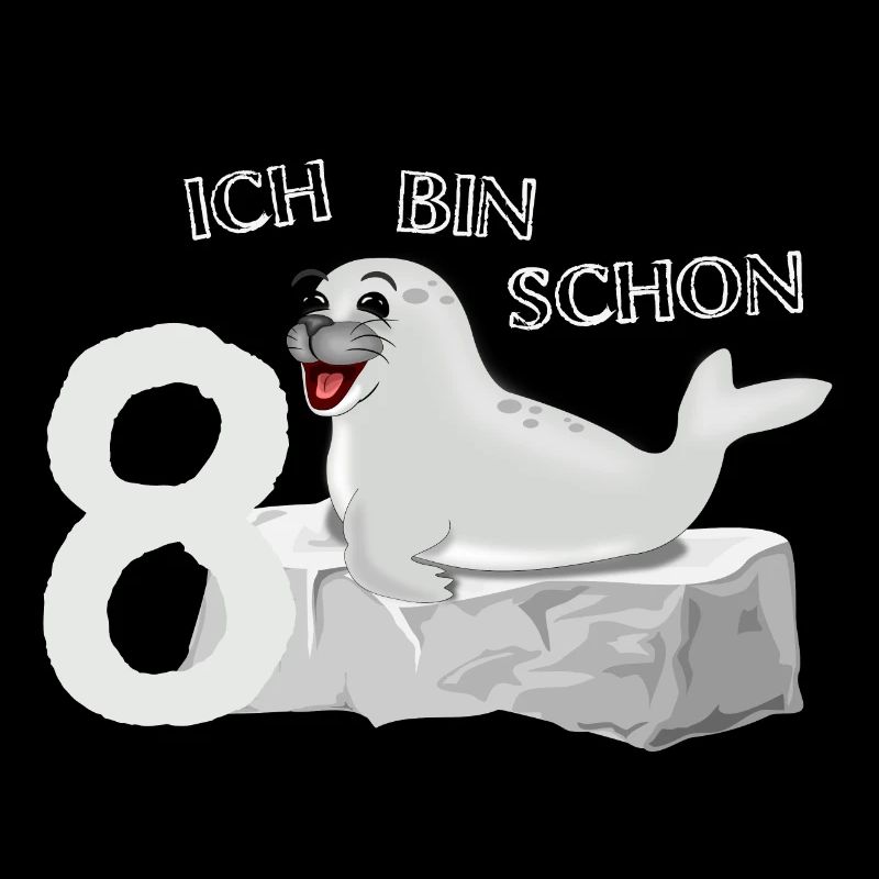 Lachende Robbe auf Fels - 8. Geburtstag