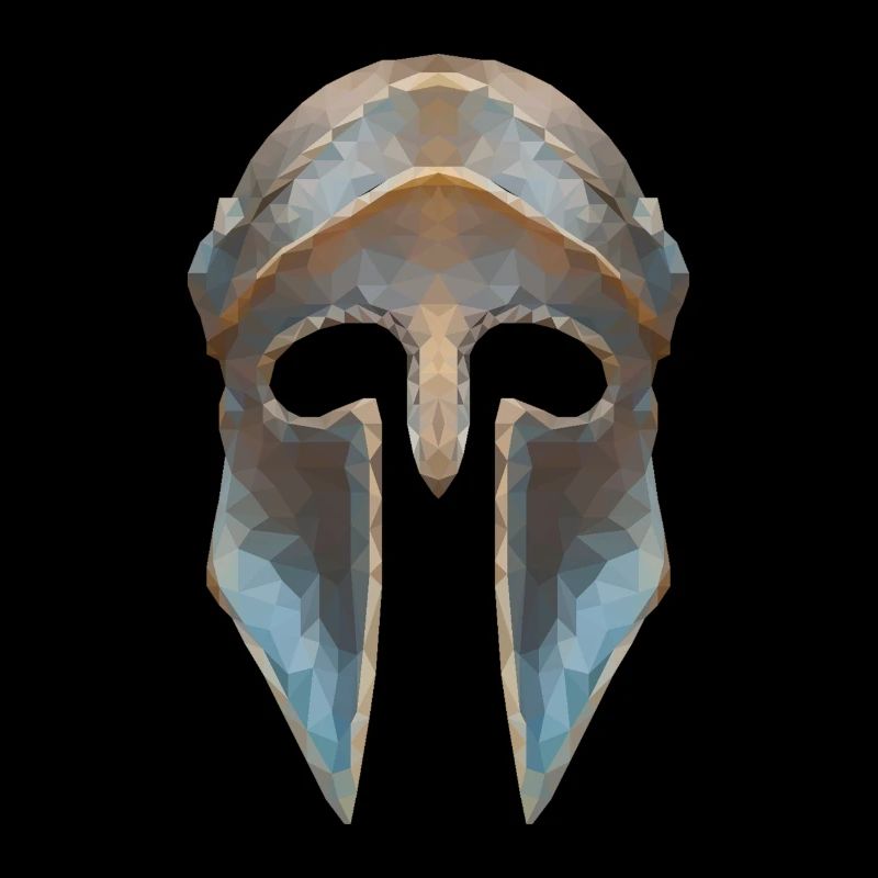 Gladiator's helmet low polygon effect