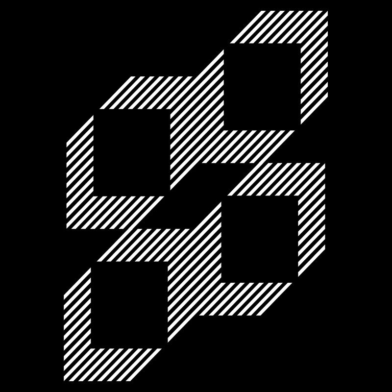 Geometric Stripe Squares Grid