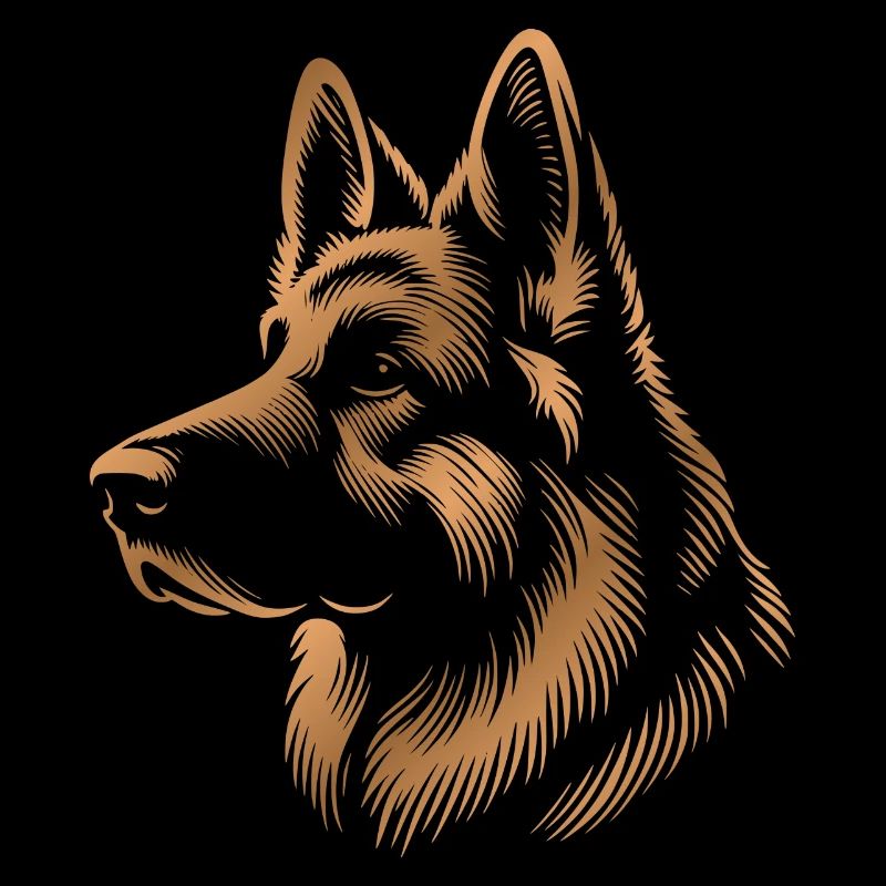 Deutscher Schäferhund Kopf gold kupfer