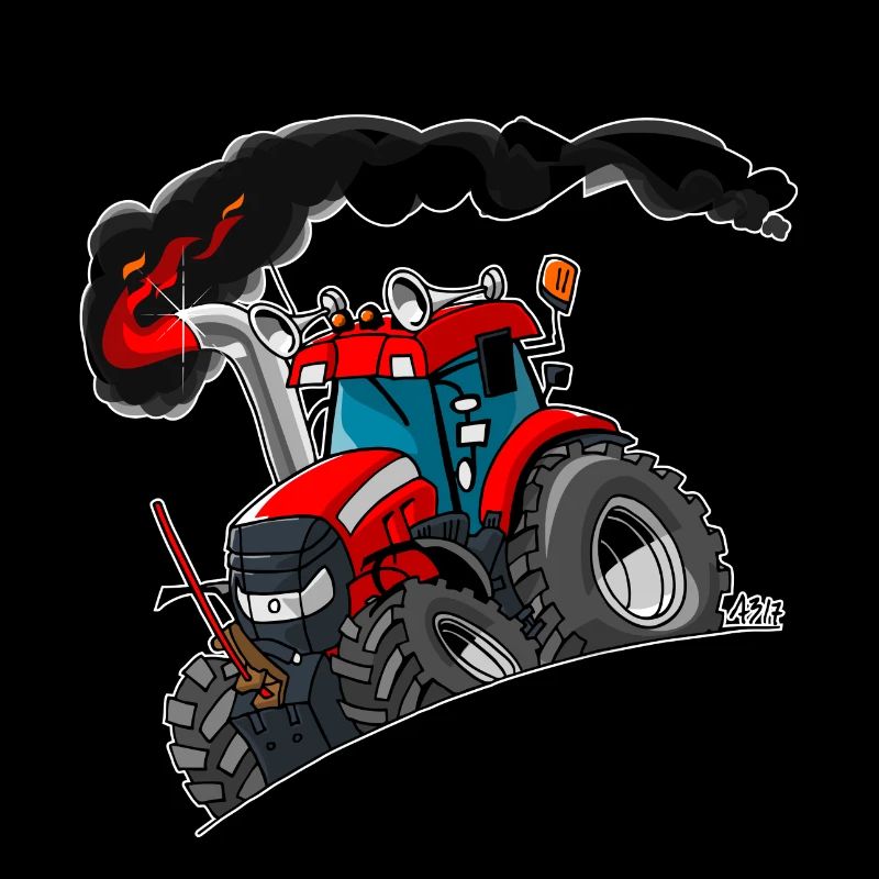 ROTER TRAKTOR weißer Rand