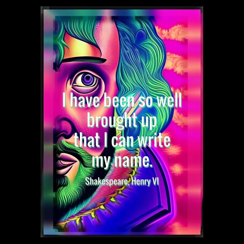 Psychedelischer Shakespeare mit Zitat