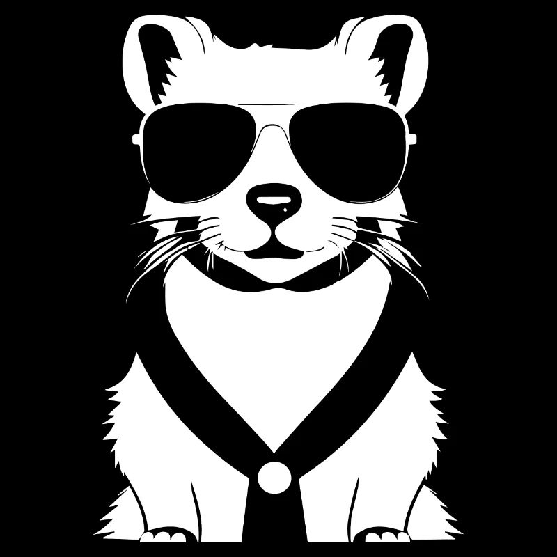 Frettchen mit Sonnenbrille Coole Frettchen